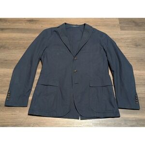 Polo Ralph Lauren Mens 42R Navy Blue Pinstripe Cotton Sport Coat Blazer Portugal